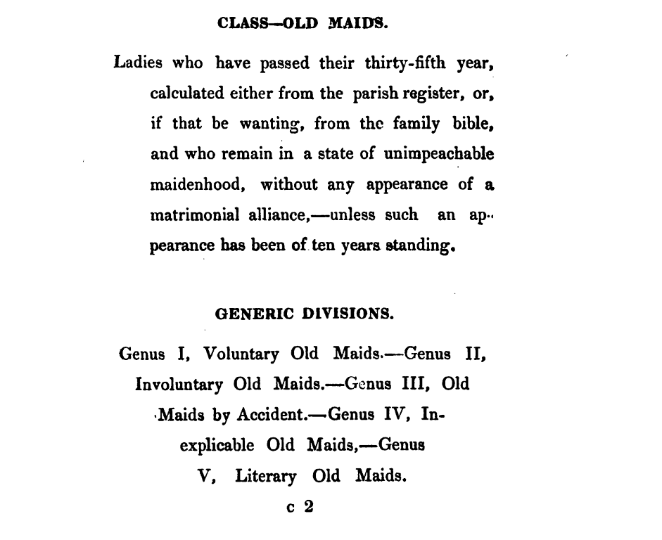 Gaskill’s categories of old maids