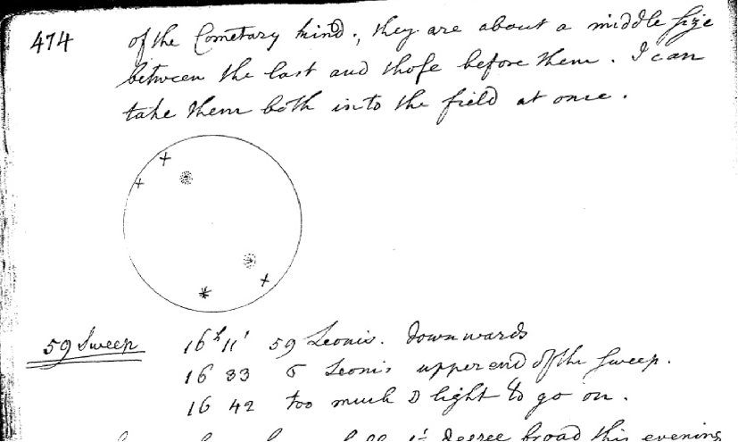 photograph of William's sketch of his discoveries